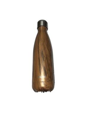 Uline Green Canteen 16 Thermal Vacuum Bottle Stainless Steel Wood Grain print